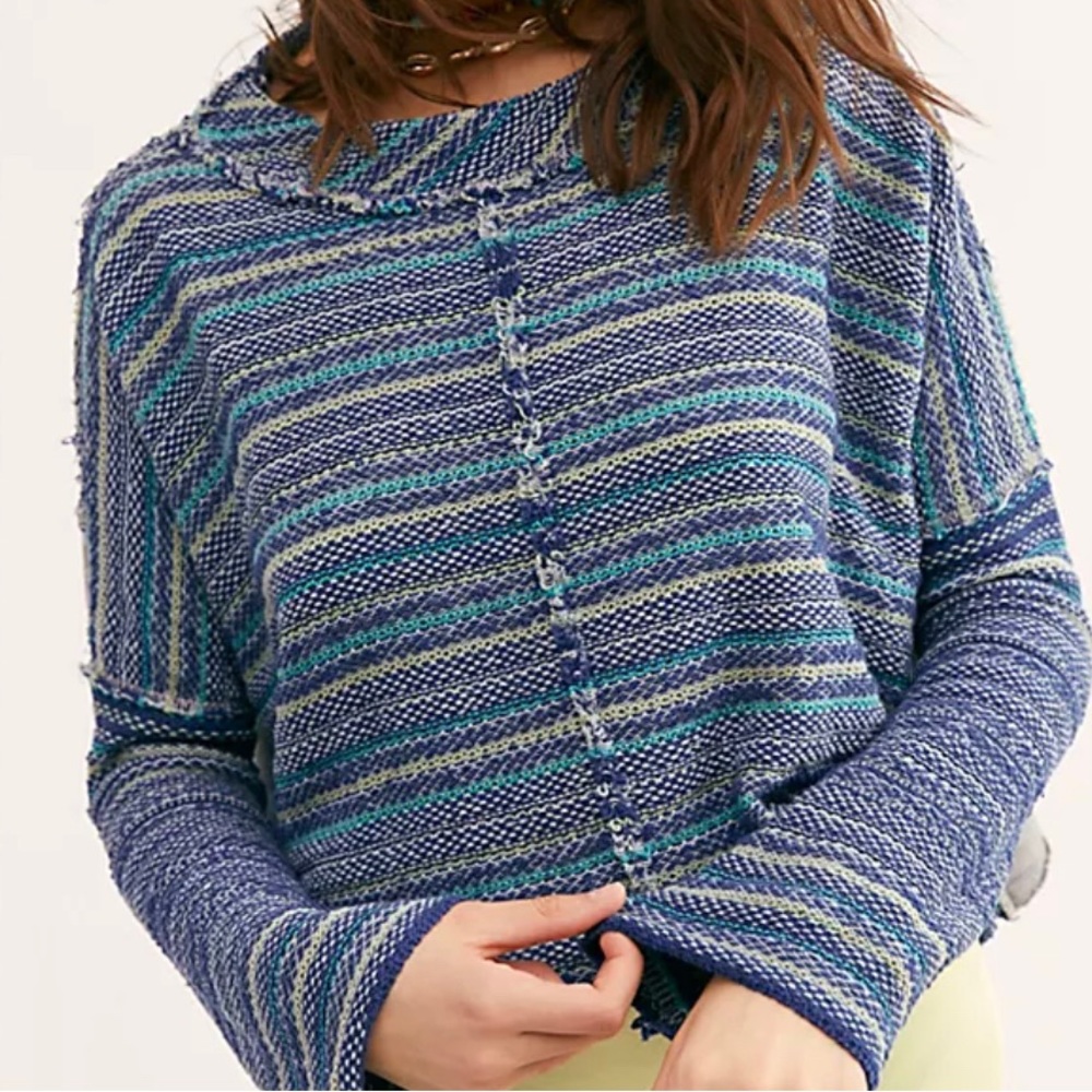 FREE PEOPLE Oversized Cropped Catalina Pullover Sweatshirt